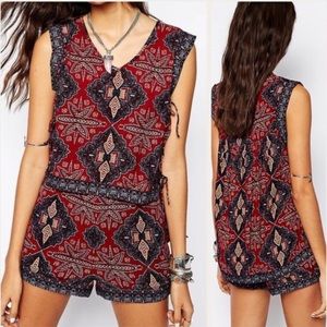 Free People Dahlia Dreams 2 Piece Shorts Set